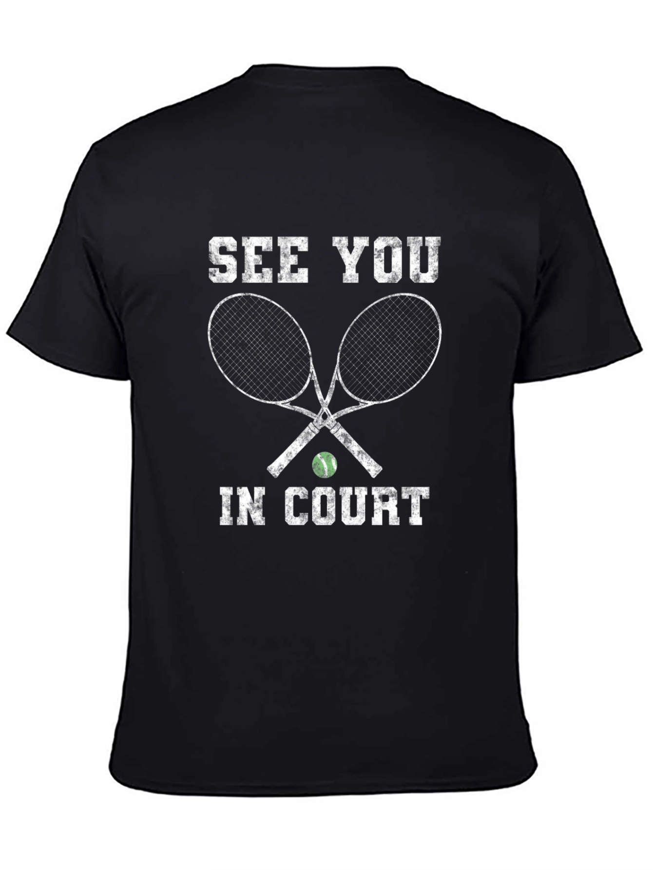 Black Tennis Court T-Shirt - See You In Court! view 4