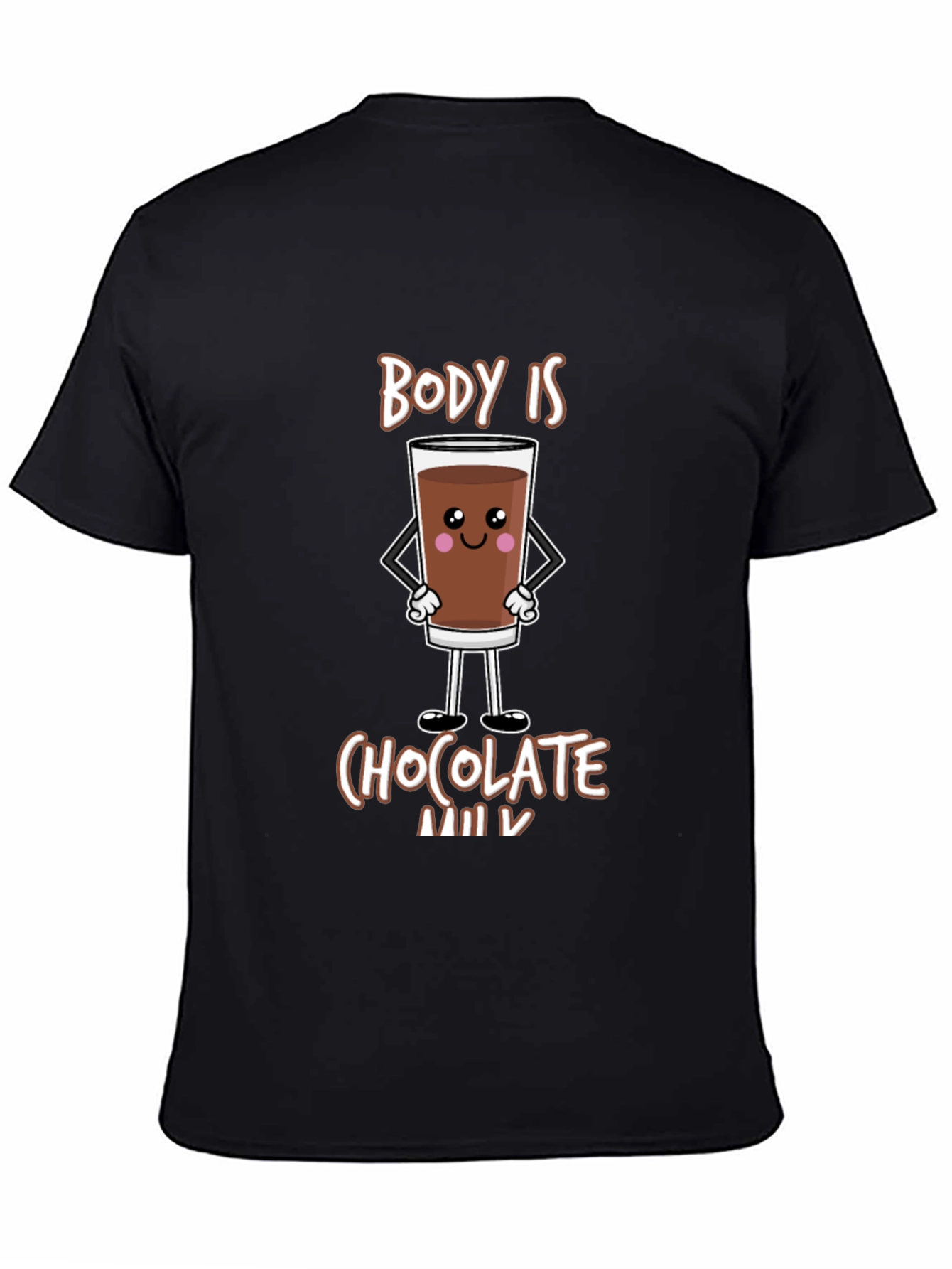 Black Funny Chocolate Milk Body T-Shirt - Unisex Tee view 4