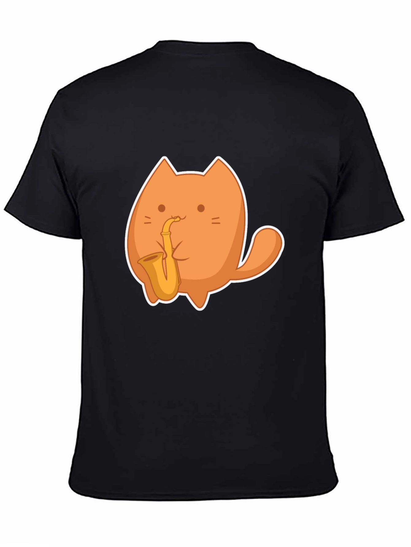 Black Cat Saxophone Graphic T-Shirt view 4