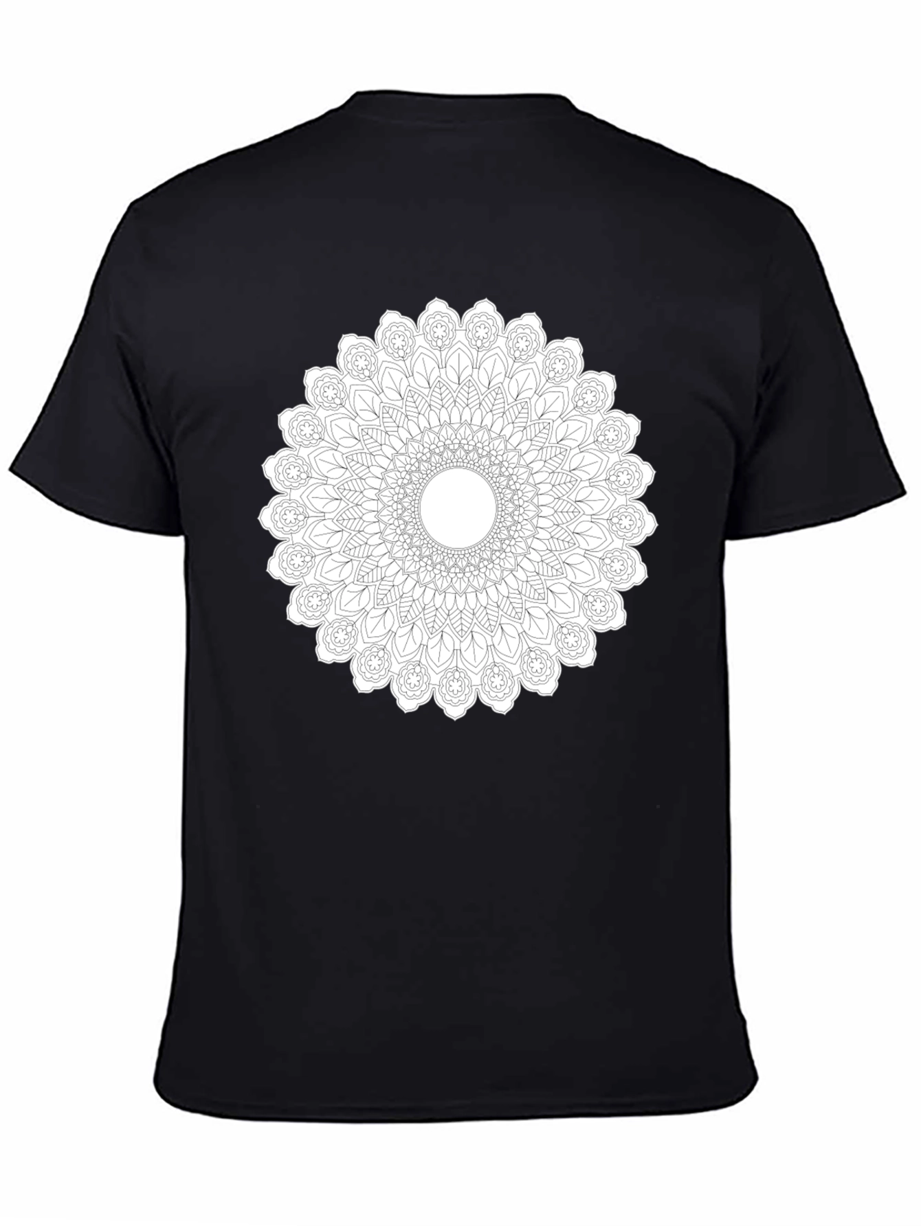 Black Mandala Graphic Print Black T-Shirt view 4