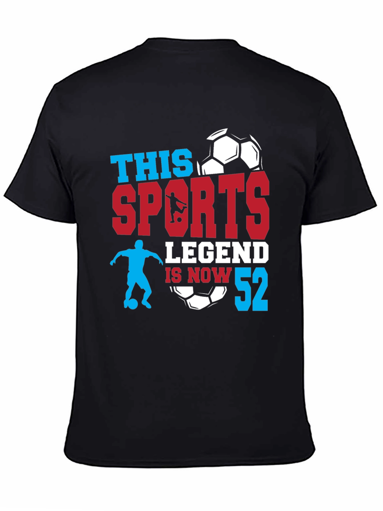 Black Sports Legend 52nd Birthday T-Shirt view 4