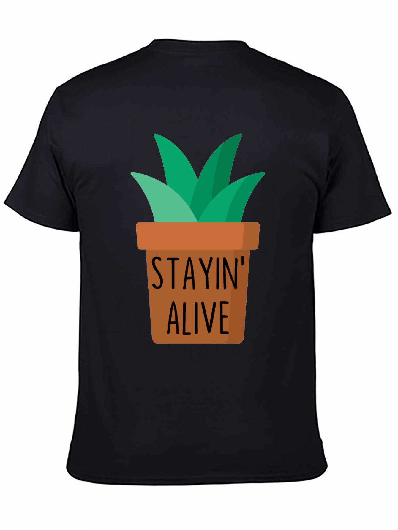 Black Stayin' Alive Plant Graphic T-Shirt view 4
