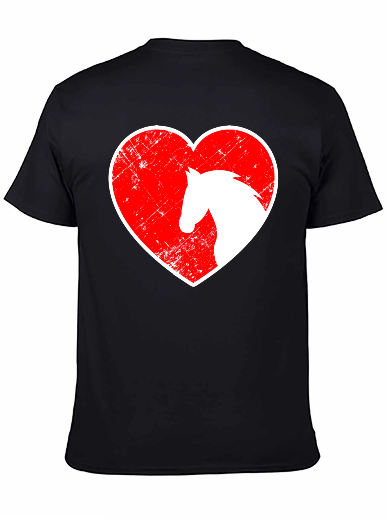 Black Horse Lover Graphic Tee - Heart Horse Shirt view 4