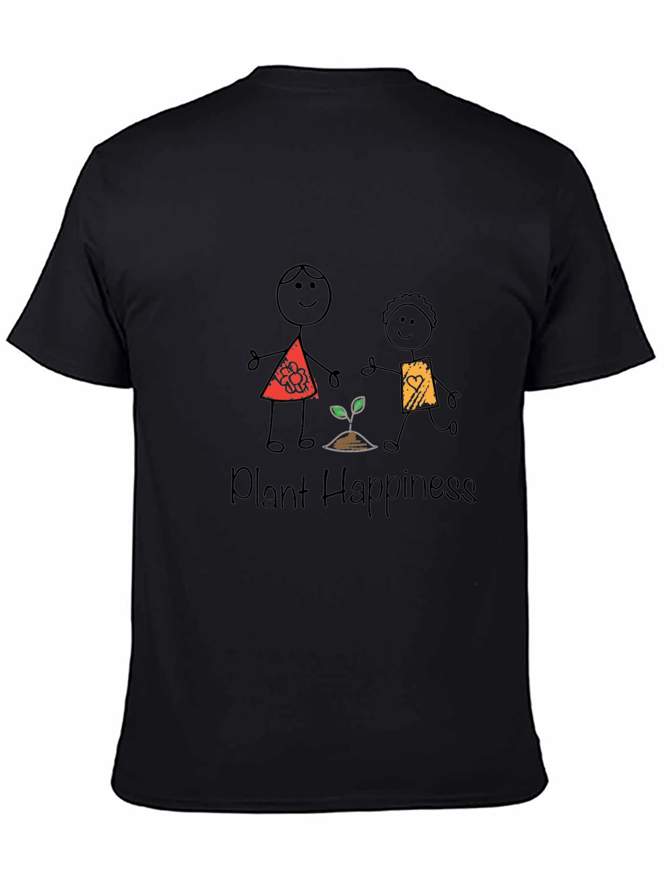 Black Plant Happiness Graphic Tee view 4