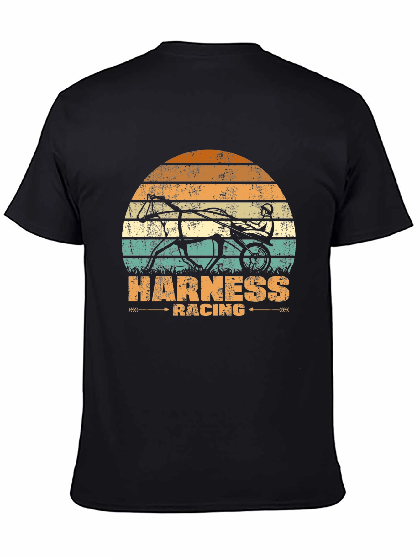 Black Harness Racing Graphic Tee - Retro Style view 4