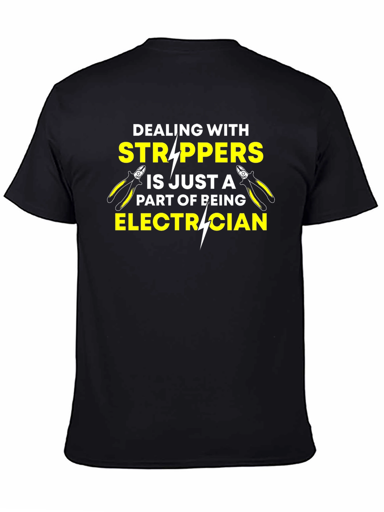 Black Electrician Stripper Humor T-Shirt view 4