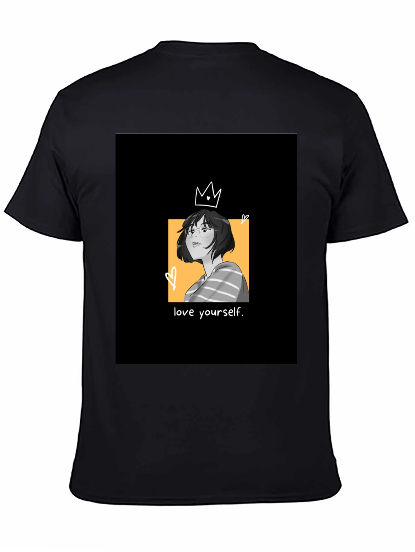 Black Love Yourself Graphic Tee - Black Unisex T-Shirt view 4