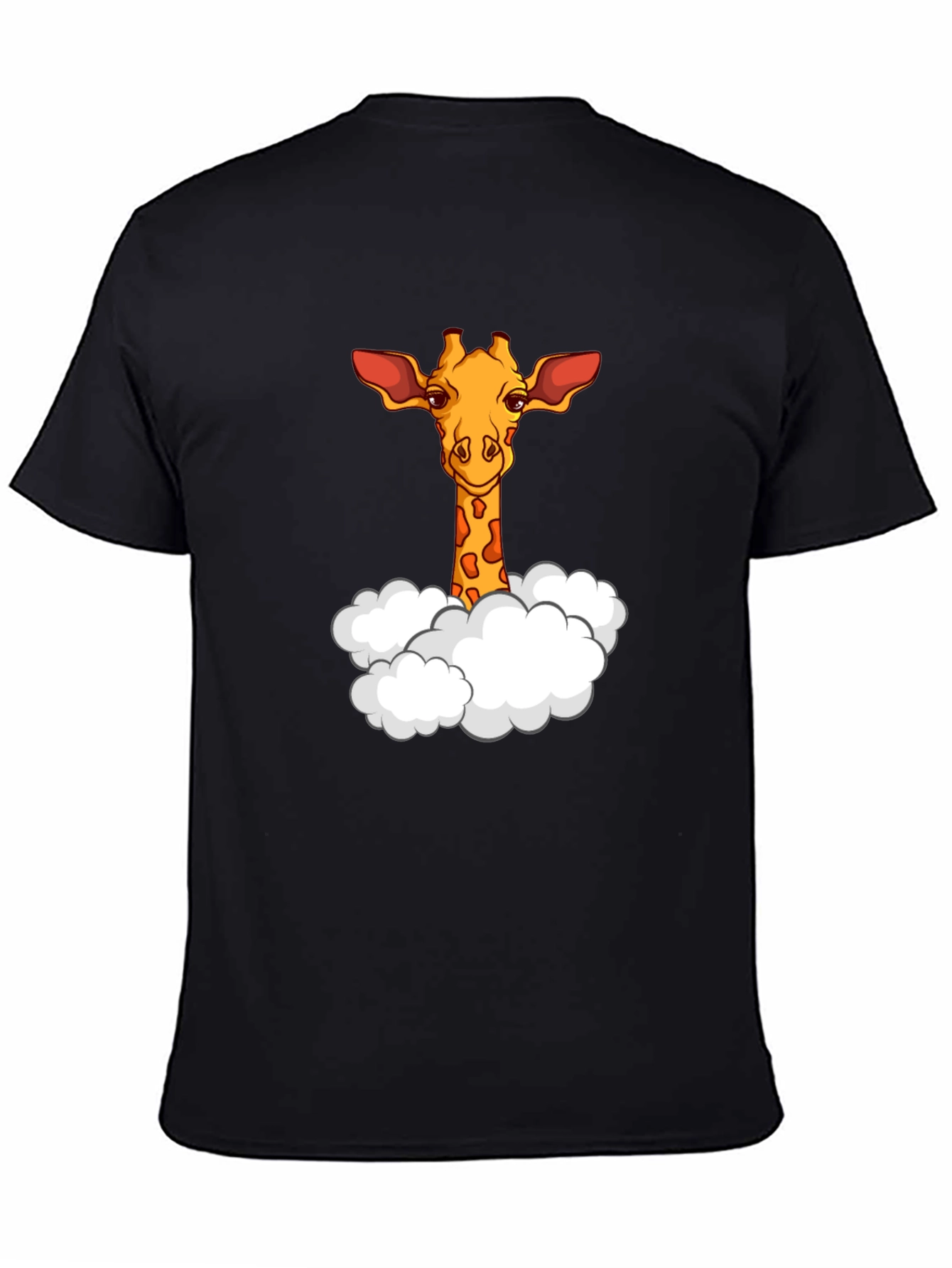 Black Giraffe in Clouds Graphic T-Shirt - Black view 4
