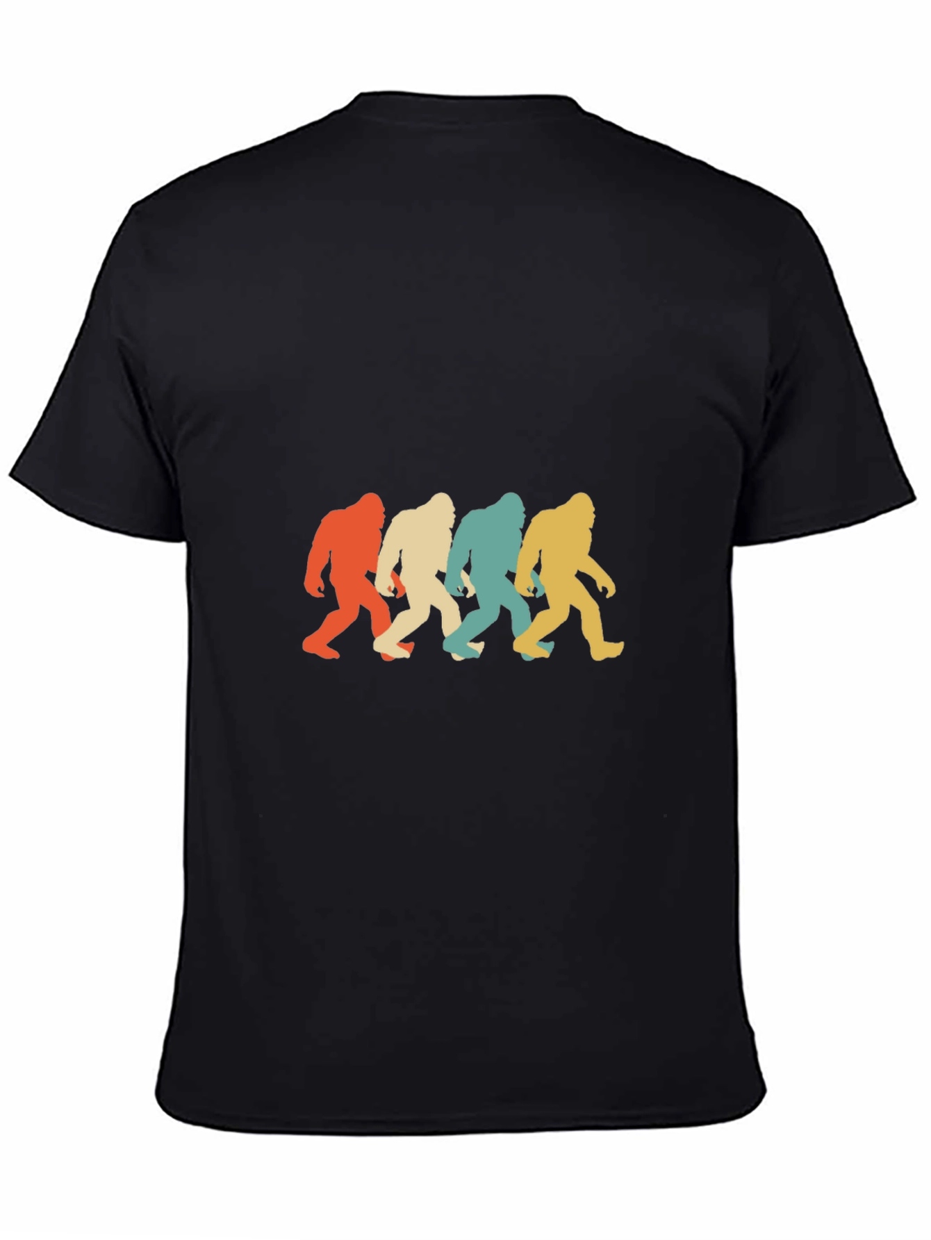 Black Retro Bigfoot T-Shirt: Sasquatch Silhouette Tee view 4
