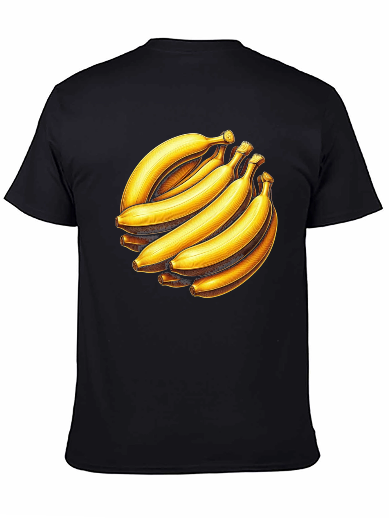 Black Banana Bunch Graphic Tee - Black Cotton Casual T-Shirt view 4