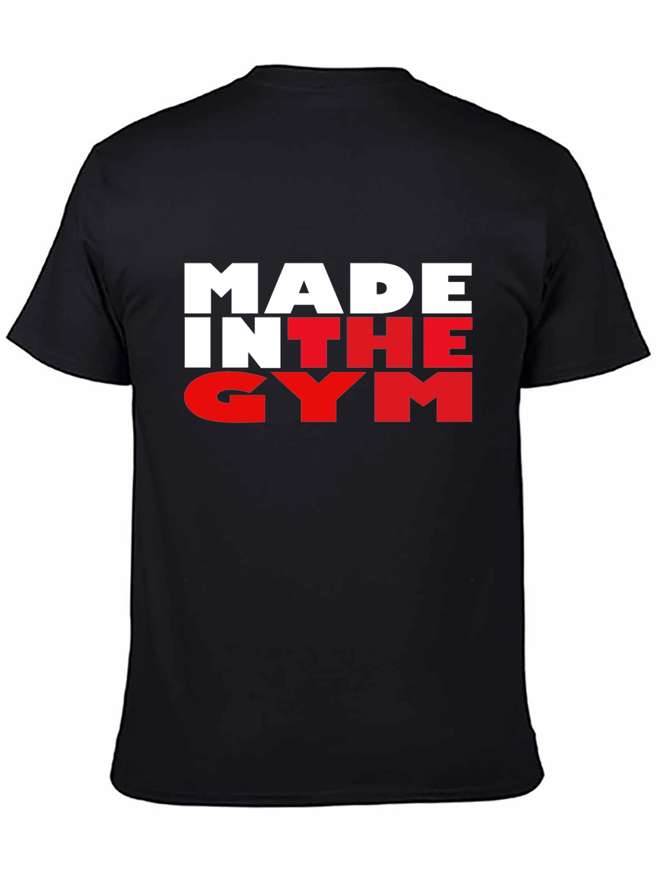 Black Made In The Gym Black T-Shirt Fitness Apparel view 4
