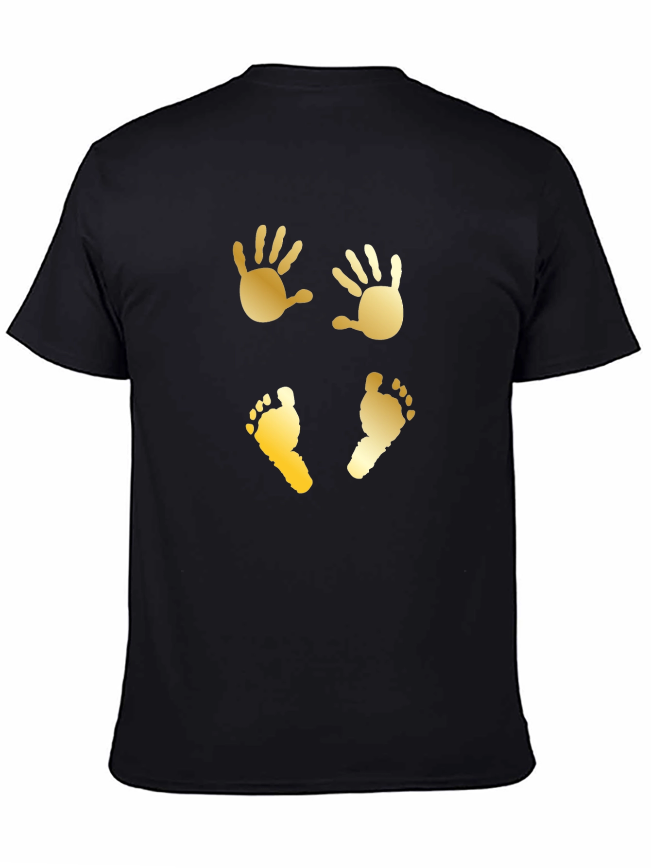 Black Baby Handprint & Footprint Graphic Tee - Black view 4