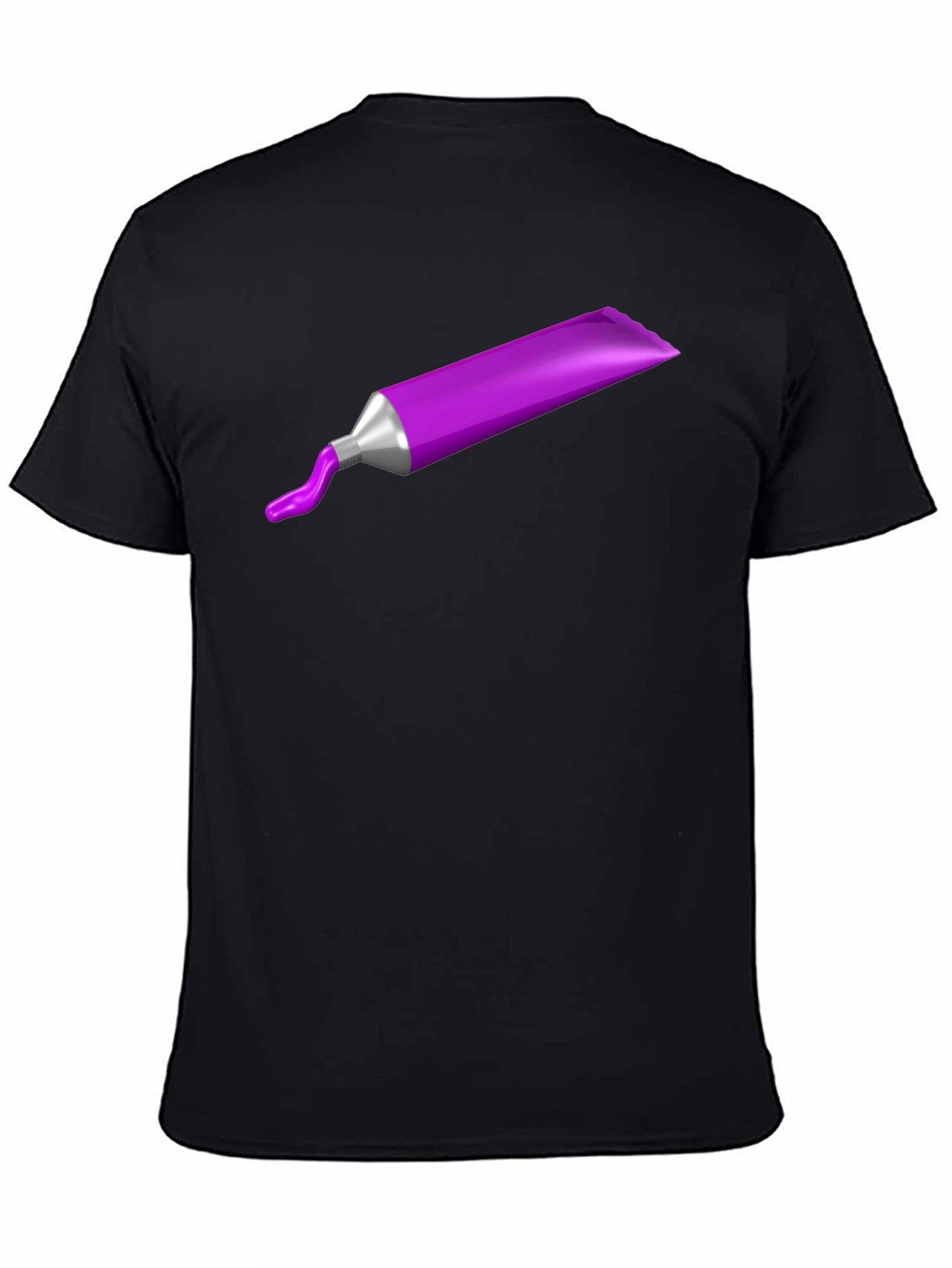 Black Purple Paint Tube Graphic Tee - Artistic Casual Wear view 4