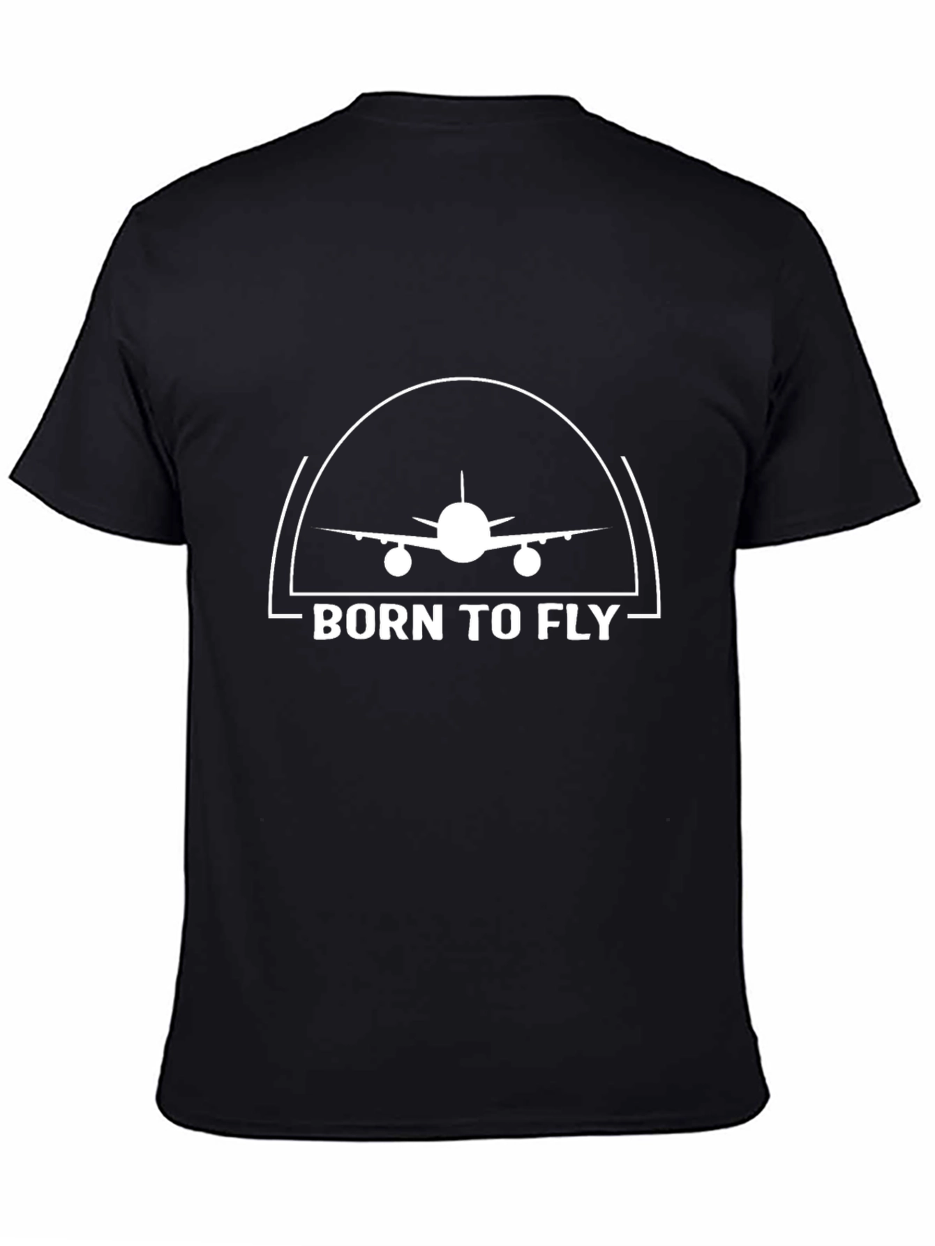 Black Born to Fly Airplane T-Shirt view 4