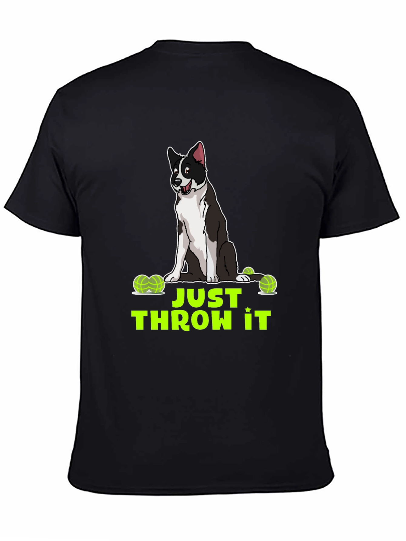 Black Just Throw It Dog Graphic T-Shirt view 4
