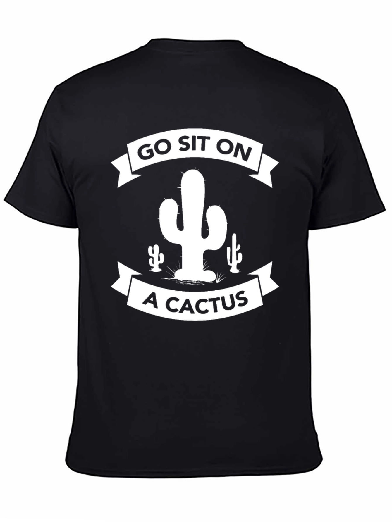 Black Go Sit on a Cactus Graphic Tee view 4