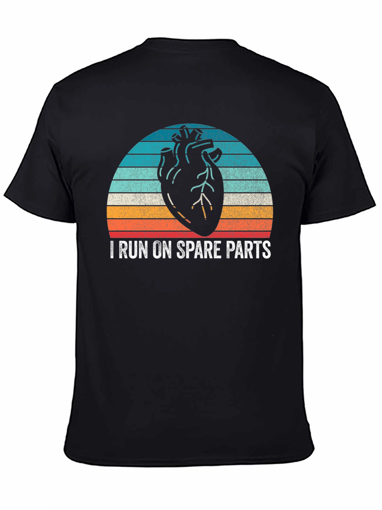 Black I Run On Spare Parts Graphic T-Shirt view 4