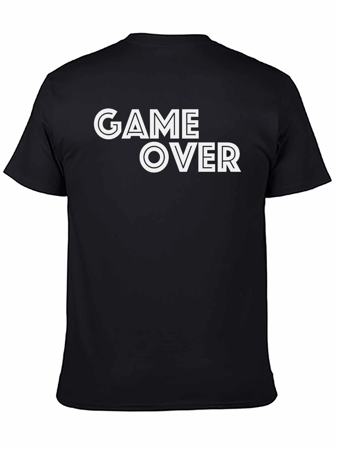 Black Game Over Black T-Shirt - Bold Graphic Tee view 4