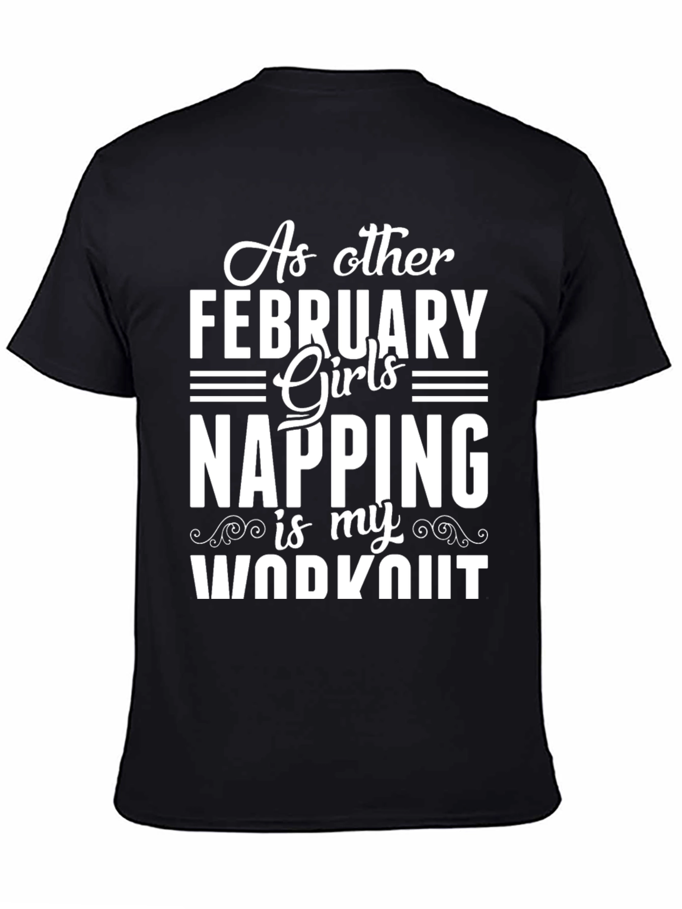 Black February Girl Napping Workout Graphic T-Shirt view 4