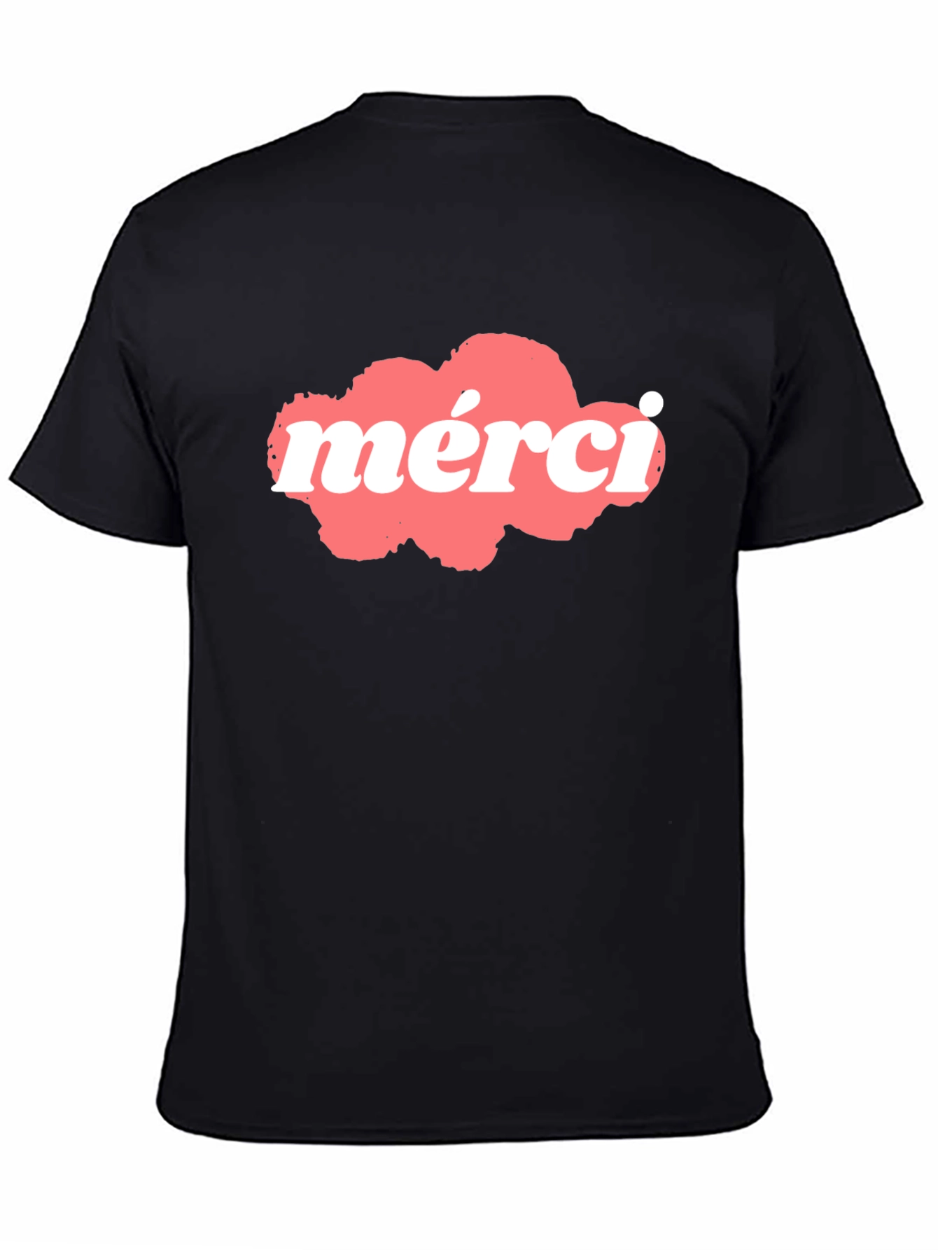 Black Merci Graphic T-Shirt - Black Cotton Blend view 4