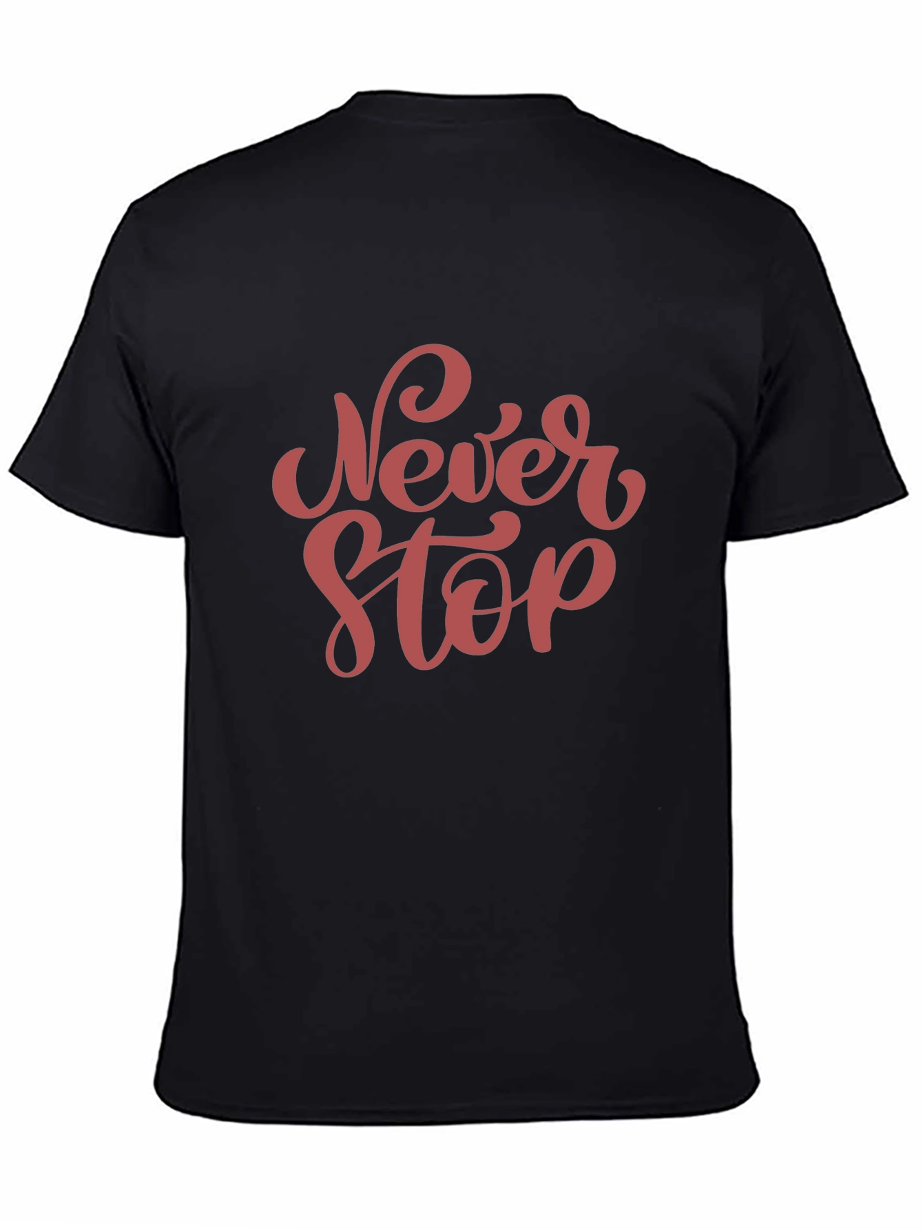 Black Never Stop Graphic Tee - Black Cotton Blend Shirt view 4