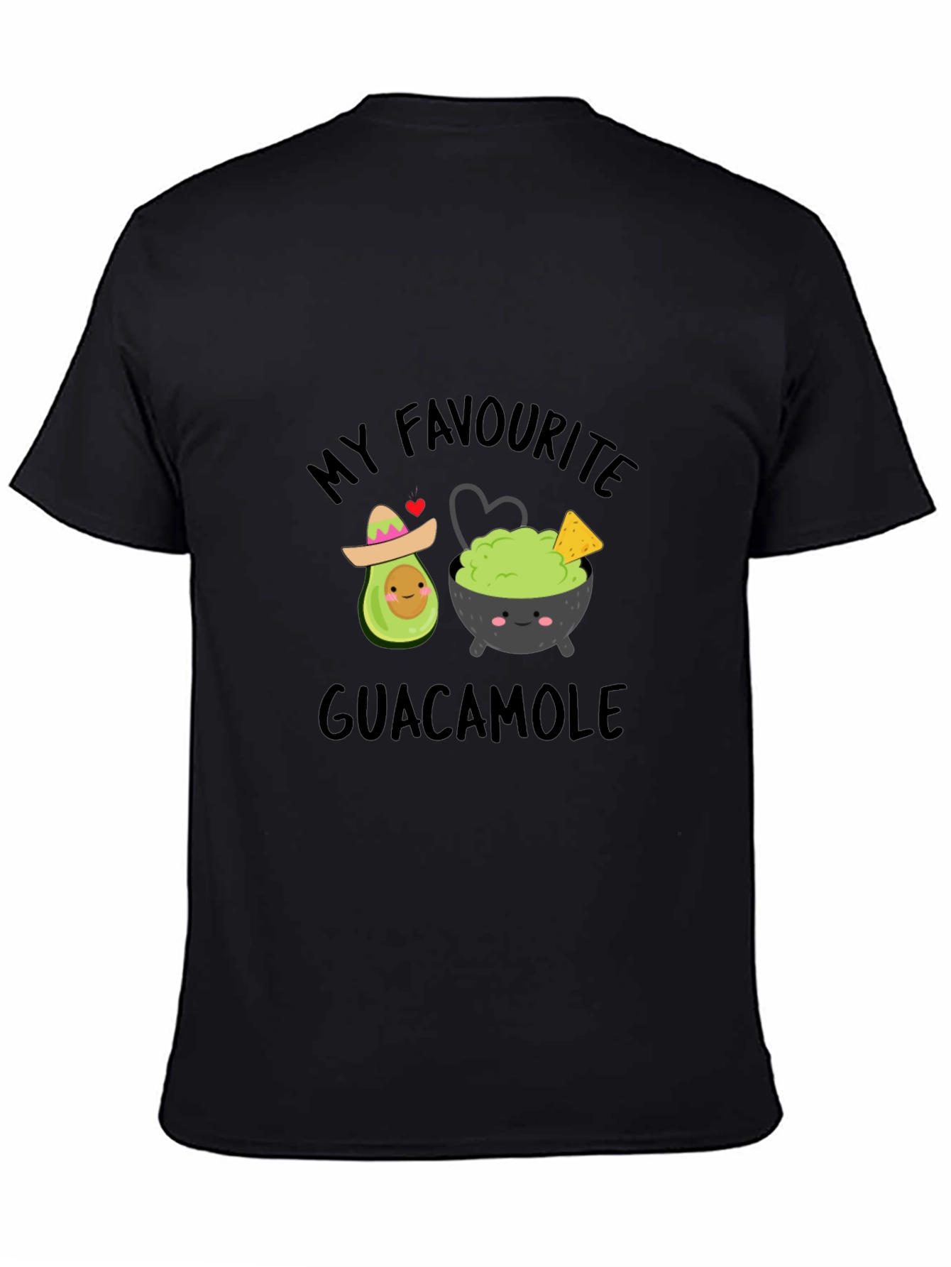 Black My Favourite Guacamole Funny Graphic T-Shirt view 4