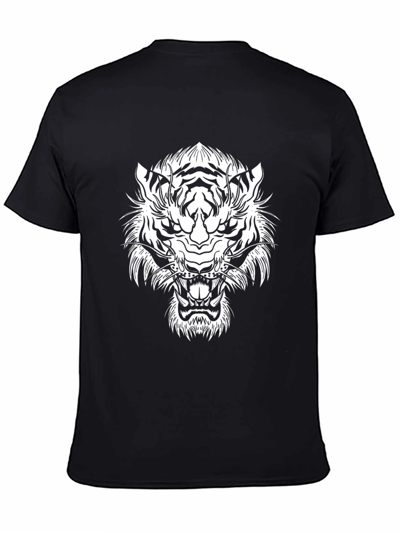 Black Black Tiger Graphic Tee - Bold Animal Design view 4