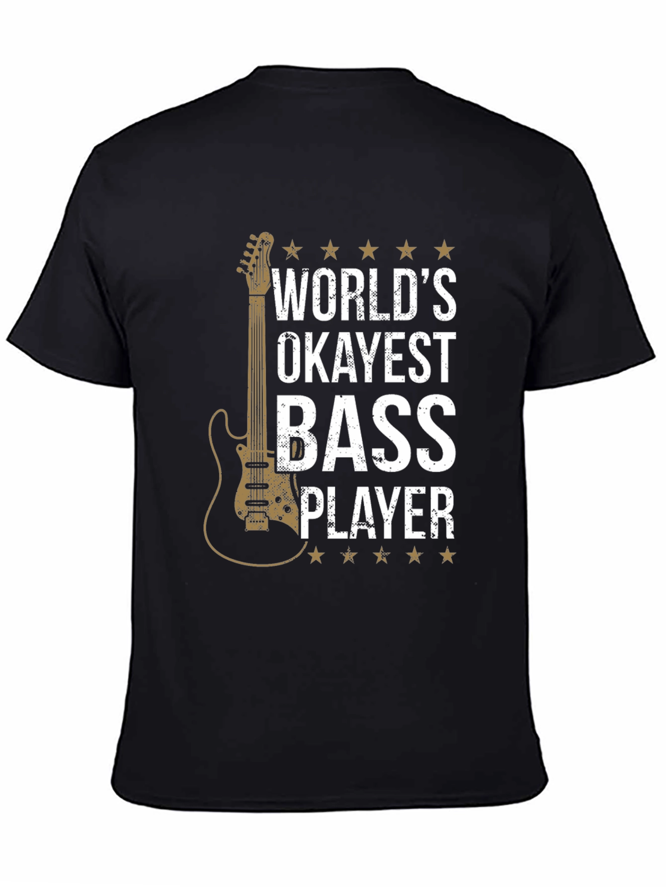 Black World's Okayest Bass Player T-Shirt view 4
