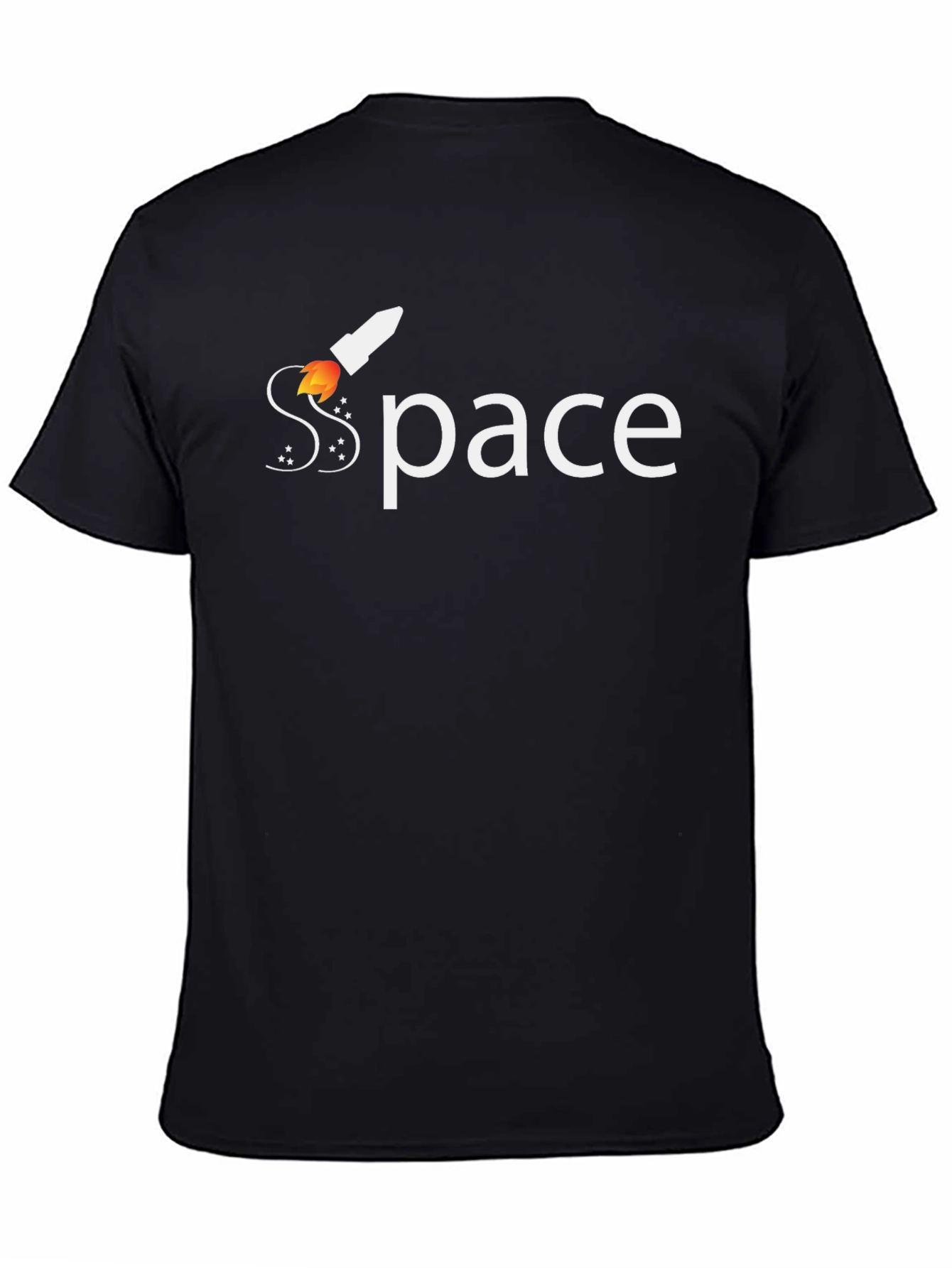 Black Space Rocket T-Shirt - Premium Cotton Tee view 4