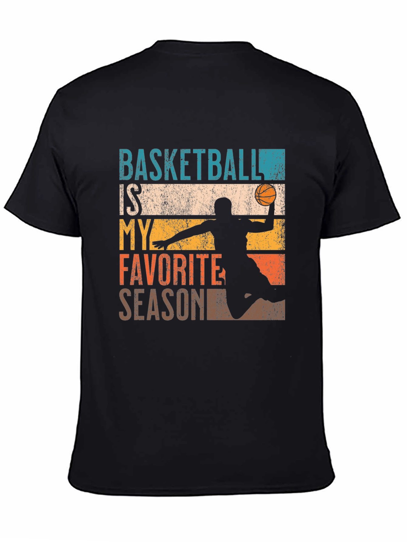 Black Basketball is My Favorite Season Black T-Shirt view 4