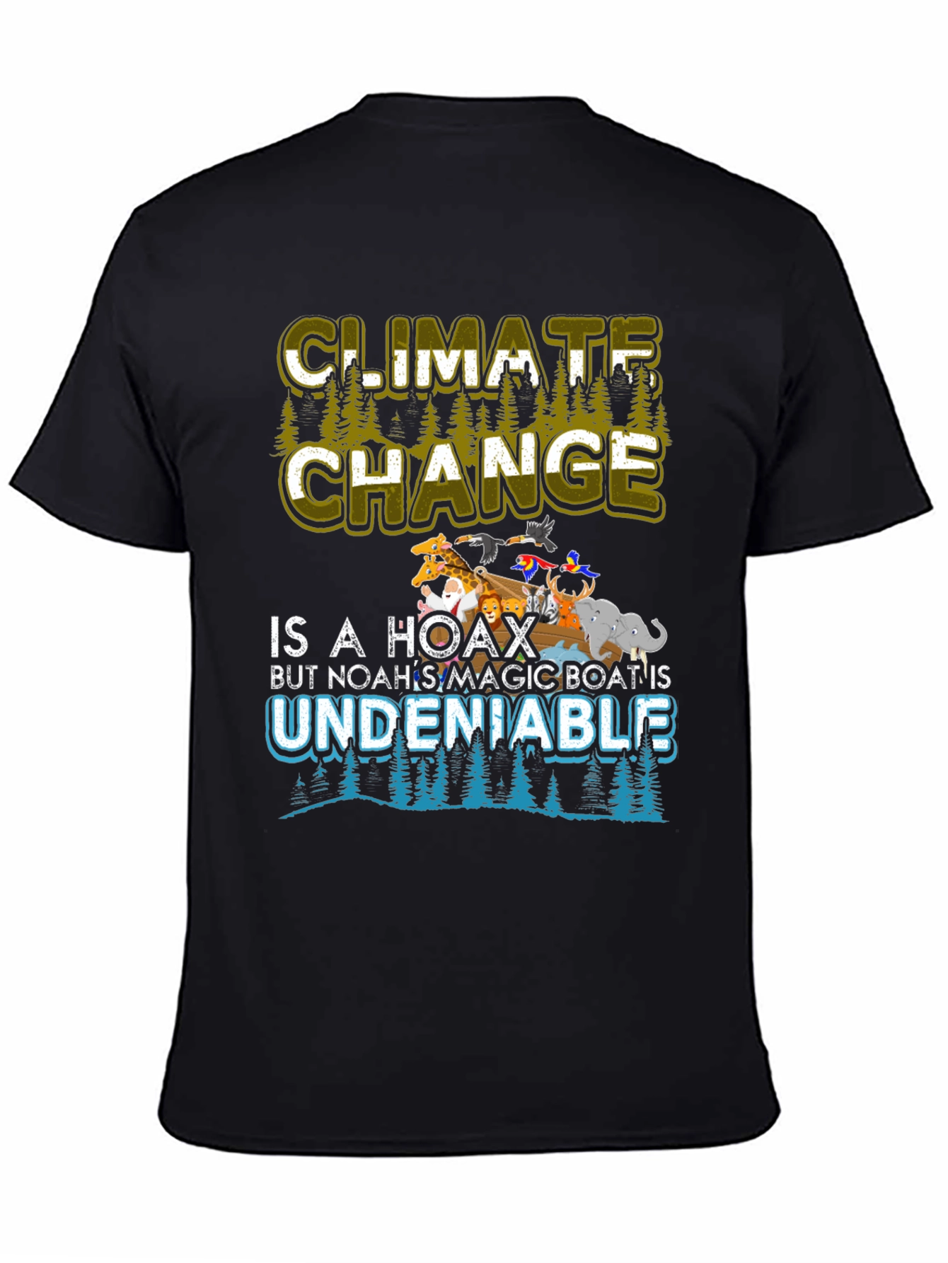 Black Climate Change is a Hoax T-Shirt view 4