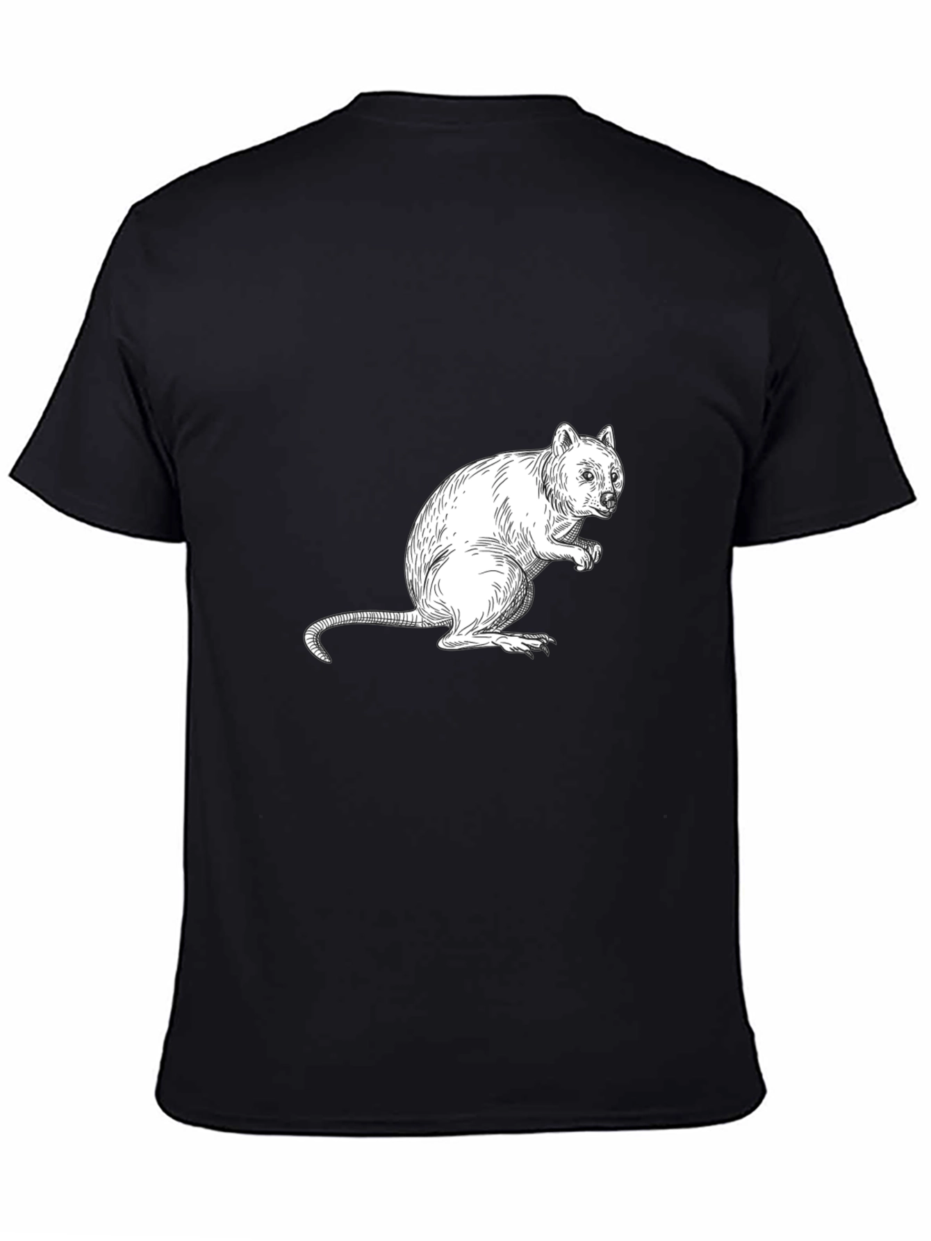 Black Quokka Graphic Black T-Shirt - Unique Animal Tee view 4
