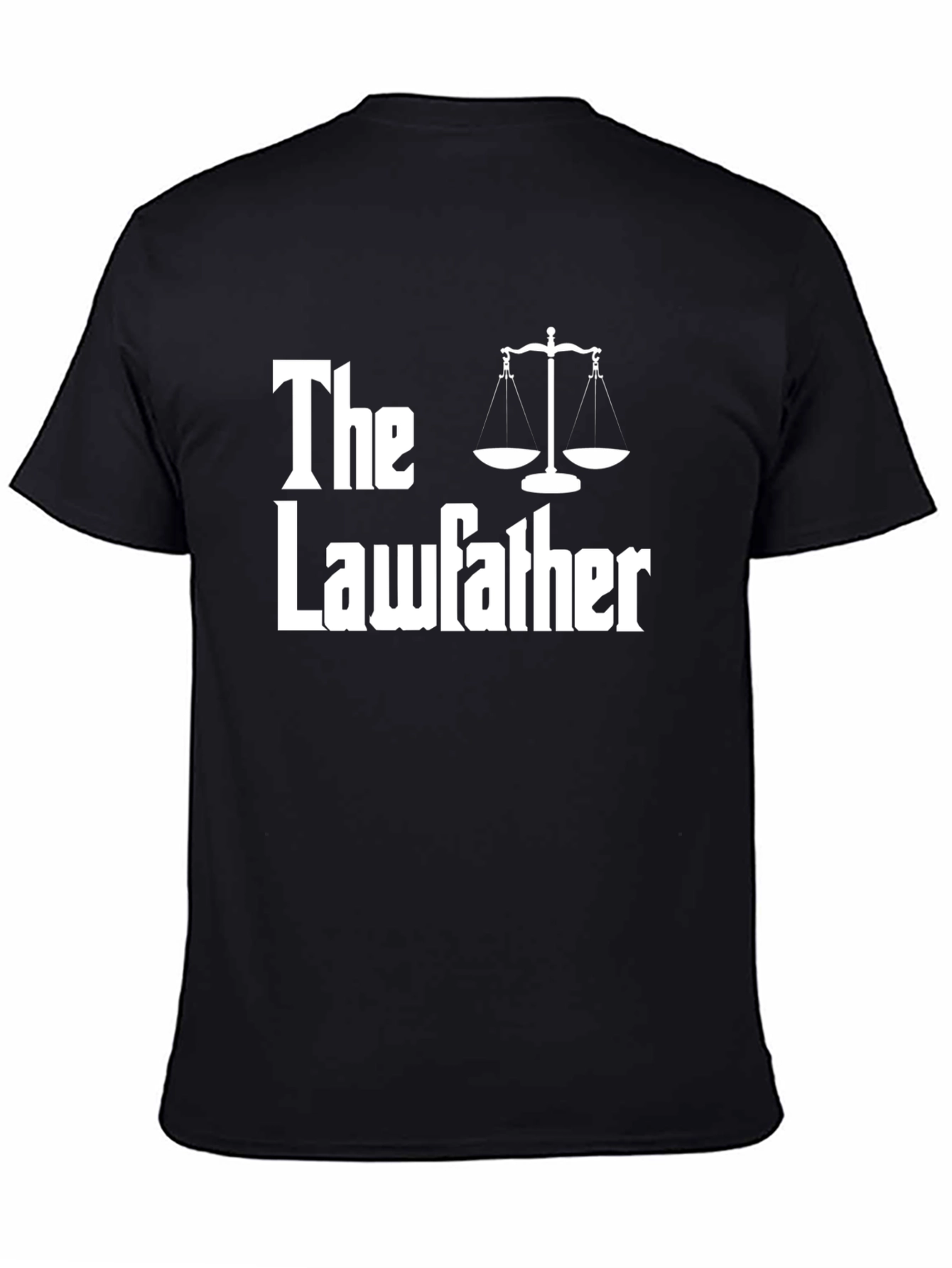 Black The Lawfather T-Shirt - Funny Lawyer Gift view 4