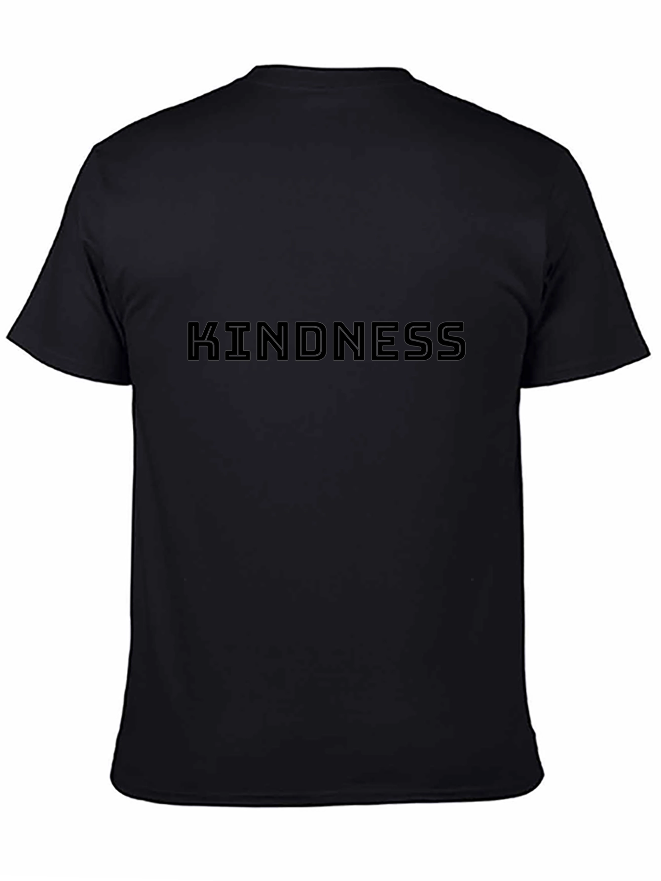 Black Kindness T-Shirt - Classic Black Cotton Tee view 4