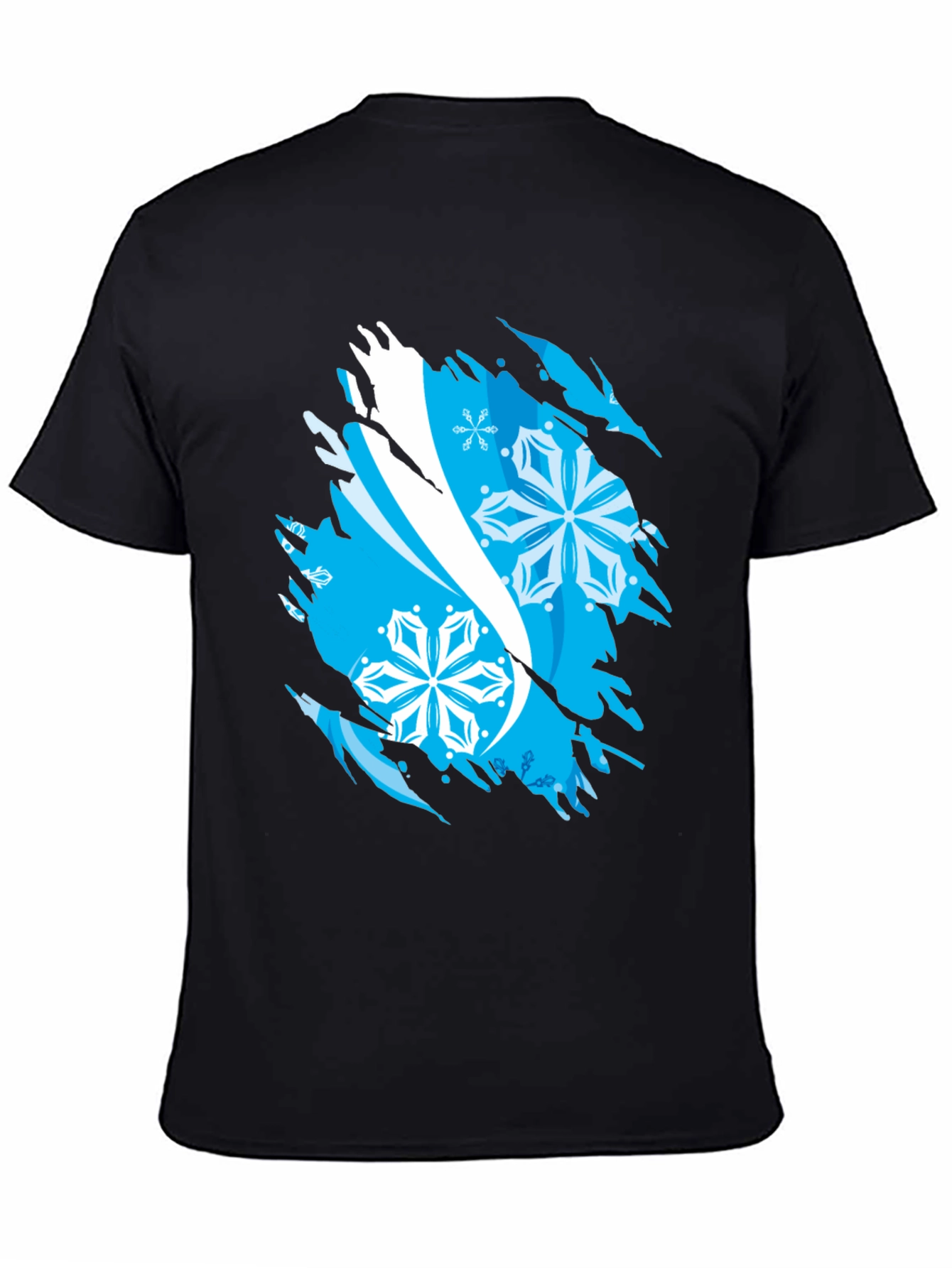 Ripped Snowflake Graphic Tee - Cool Winter Style - 4