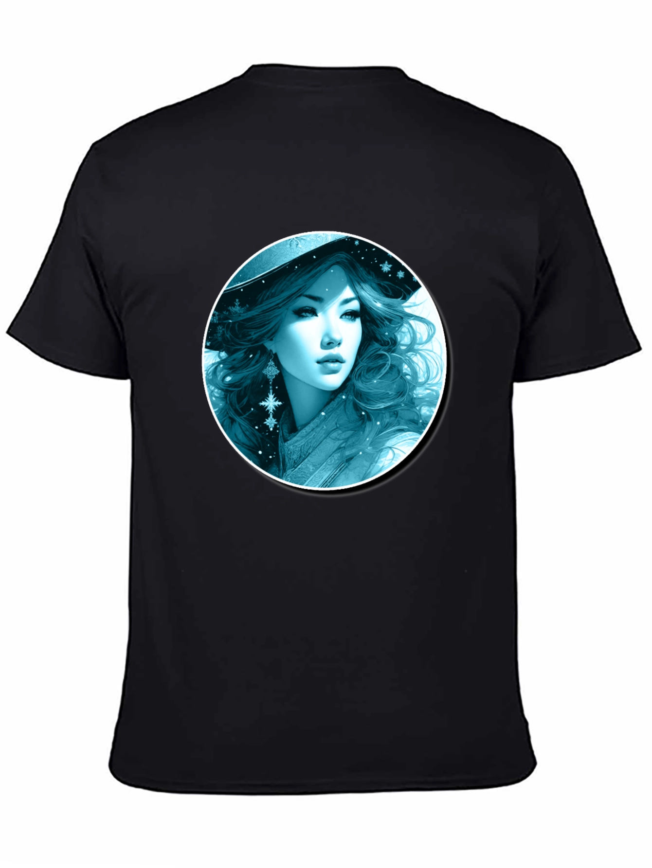 Black Winter Witch T-Shirt: Black Graphic Tee view 4