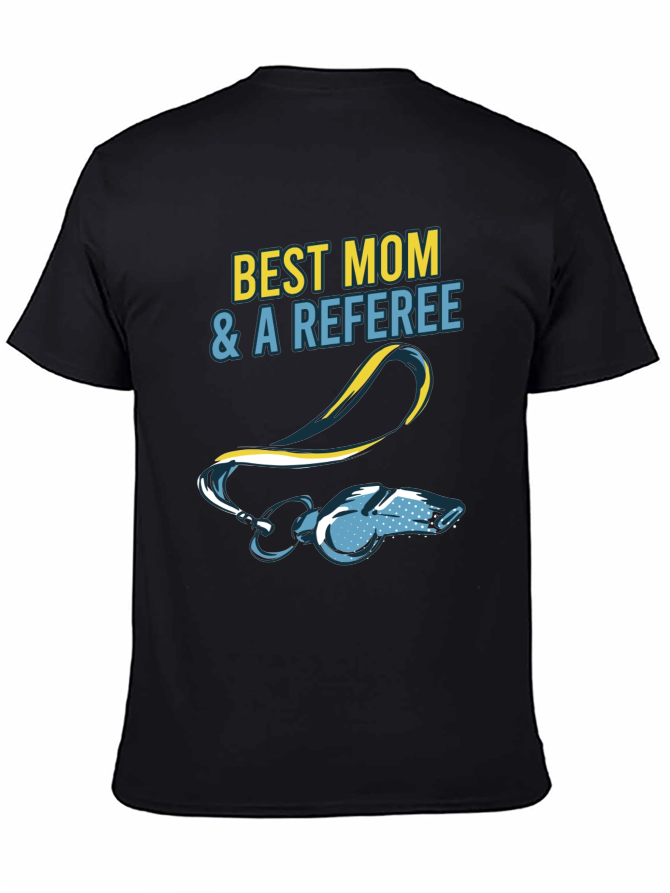 Black Best Mom & a Referee T-Shirt view 4