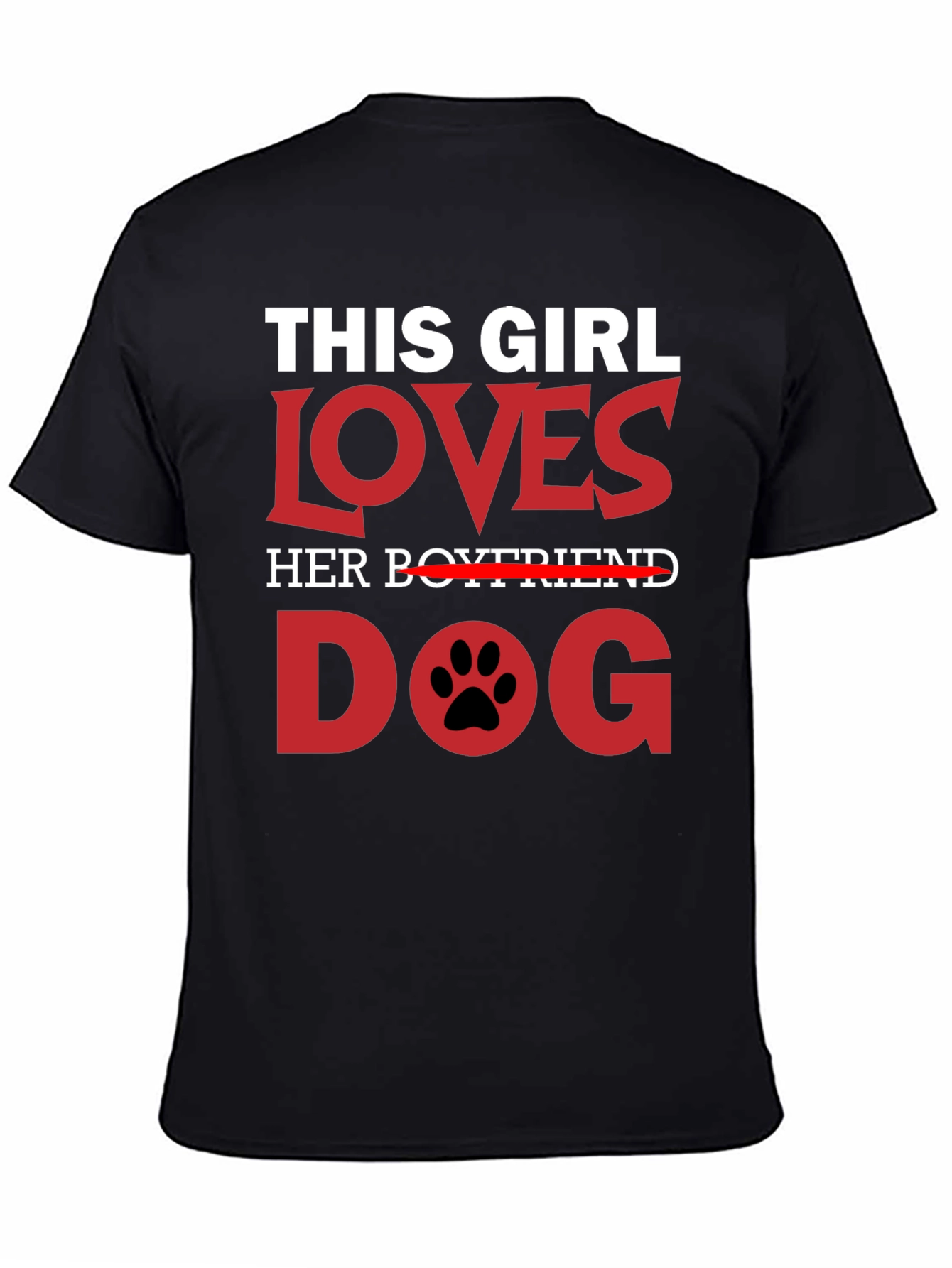 Black This Girl Loves Dog T-Shirt view 4