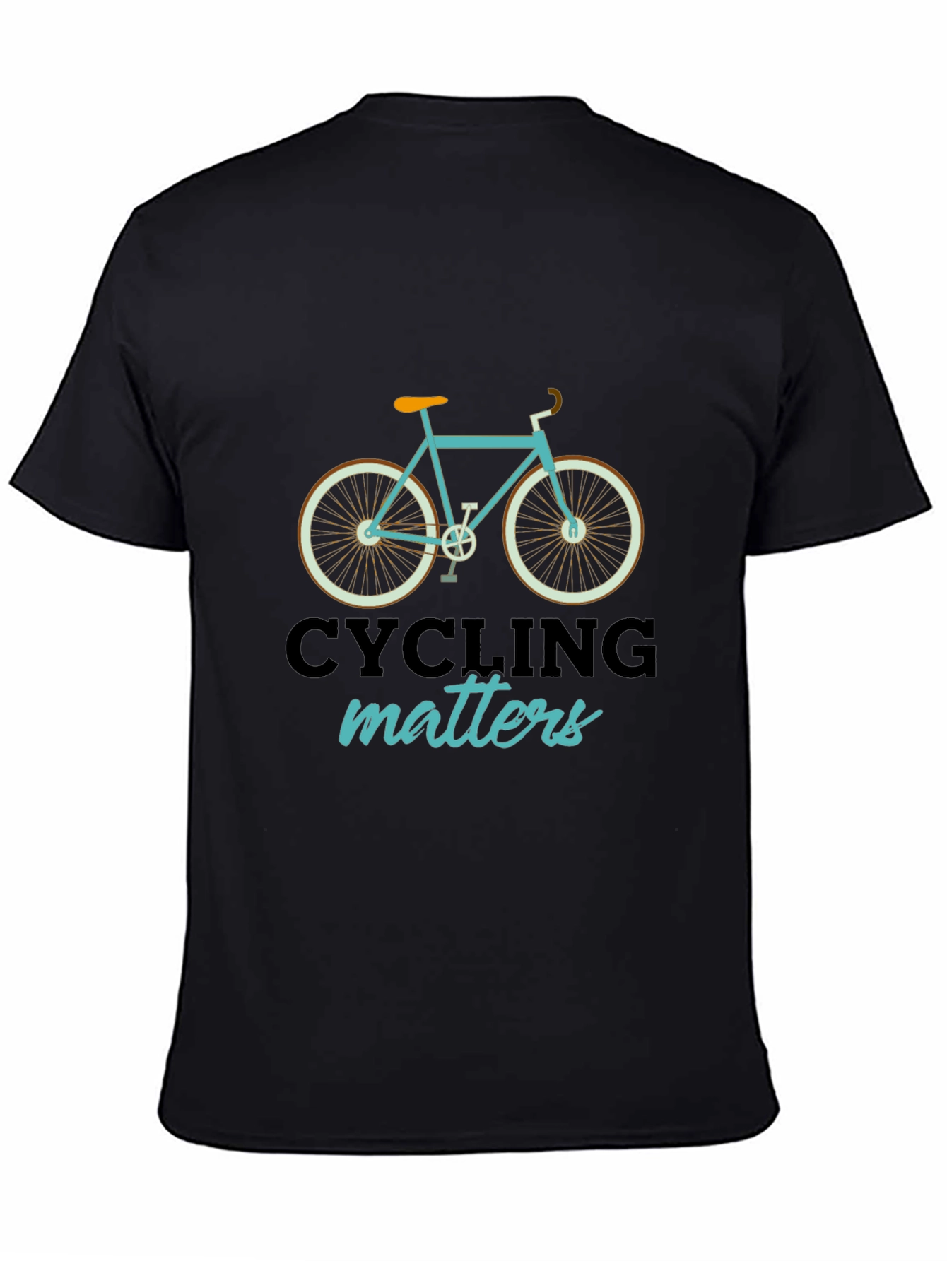 Black Cycling Matters Graphic T-Shirt, Mens Black Tee view 4