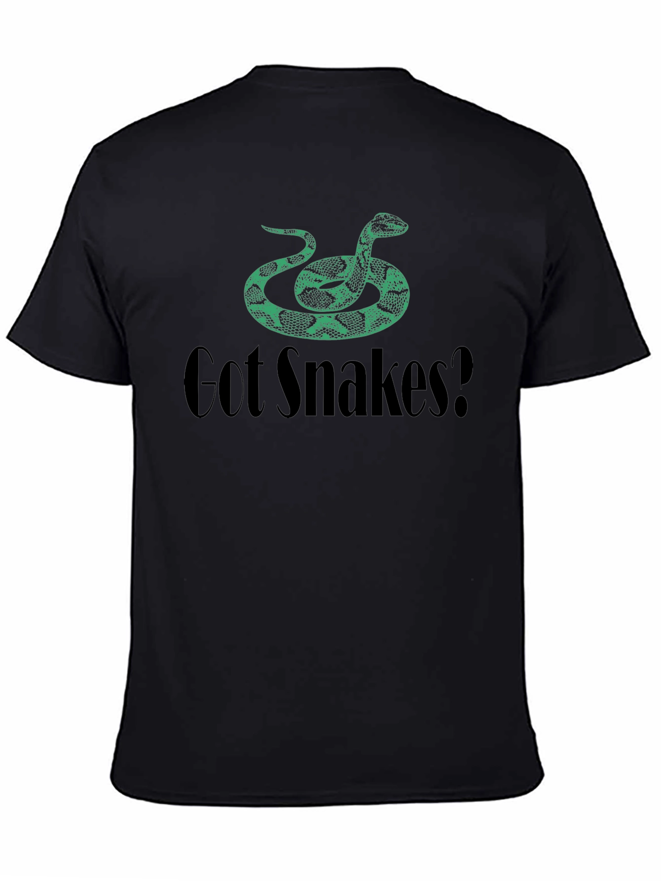 Black Got Snakes? Graphic Tee - Black Cotton T-Shirt view 4