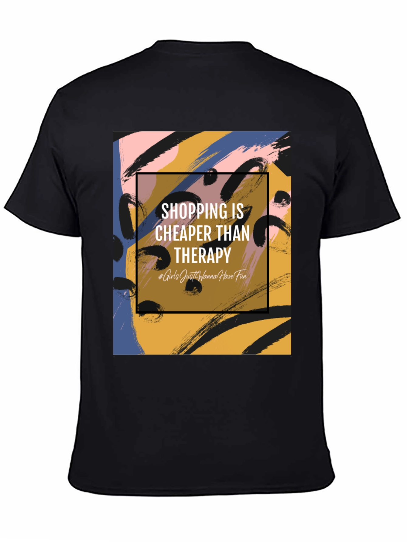 Shopping Is Cheaper Than Therapy Graphic Tee - 4