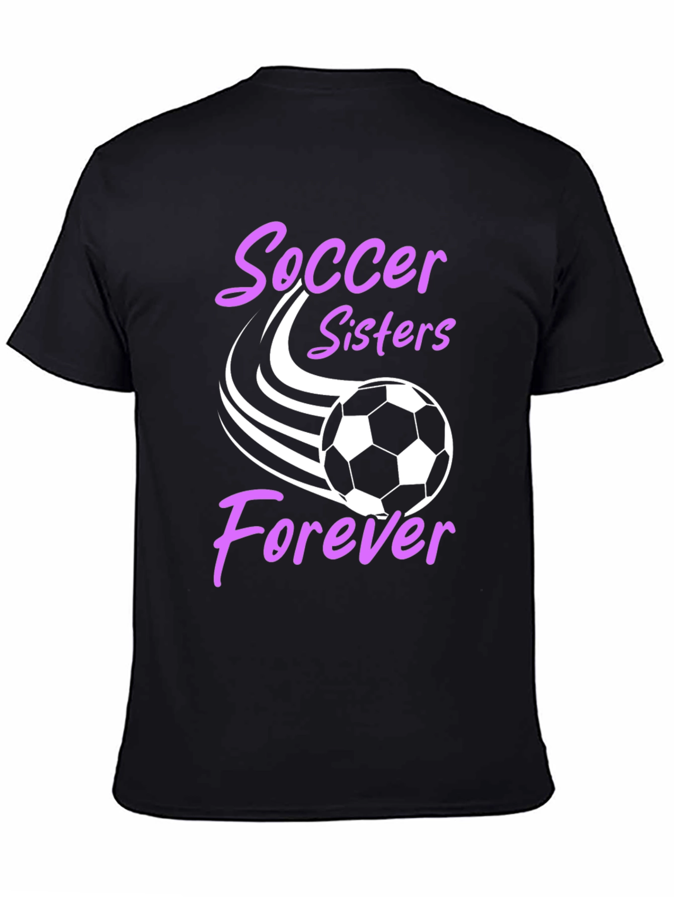 Black Soccer Sisters Forever Graphic T-Shirt view 4