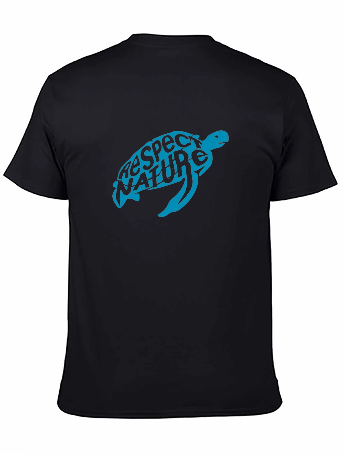 Black Respect Nature Turtle Graphic Tee - Black view 4