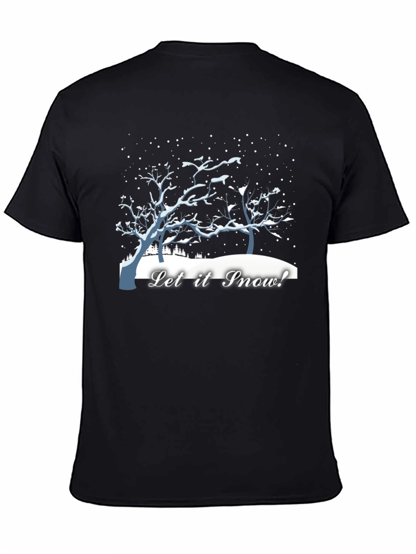 Black Let it Snow! Winter Graphic Tee view 4