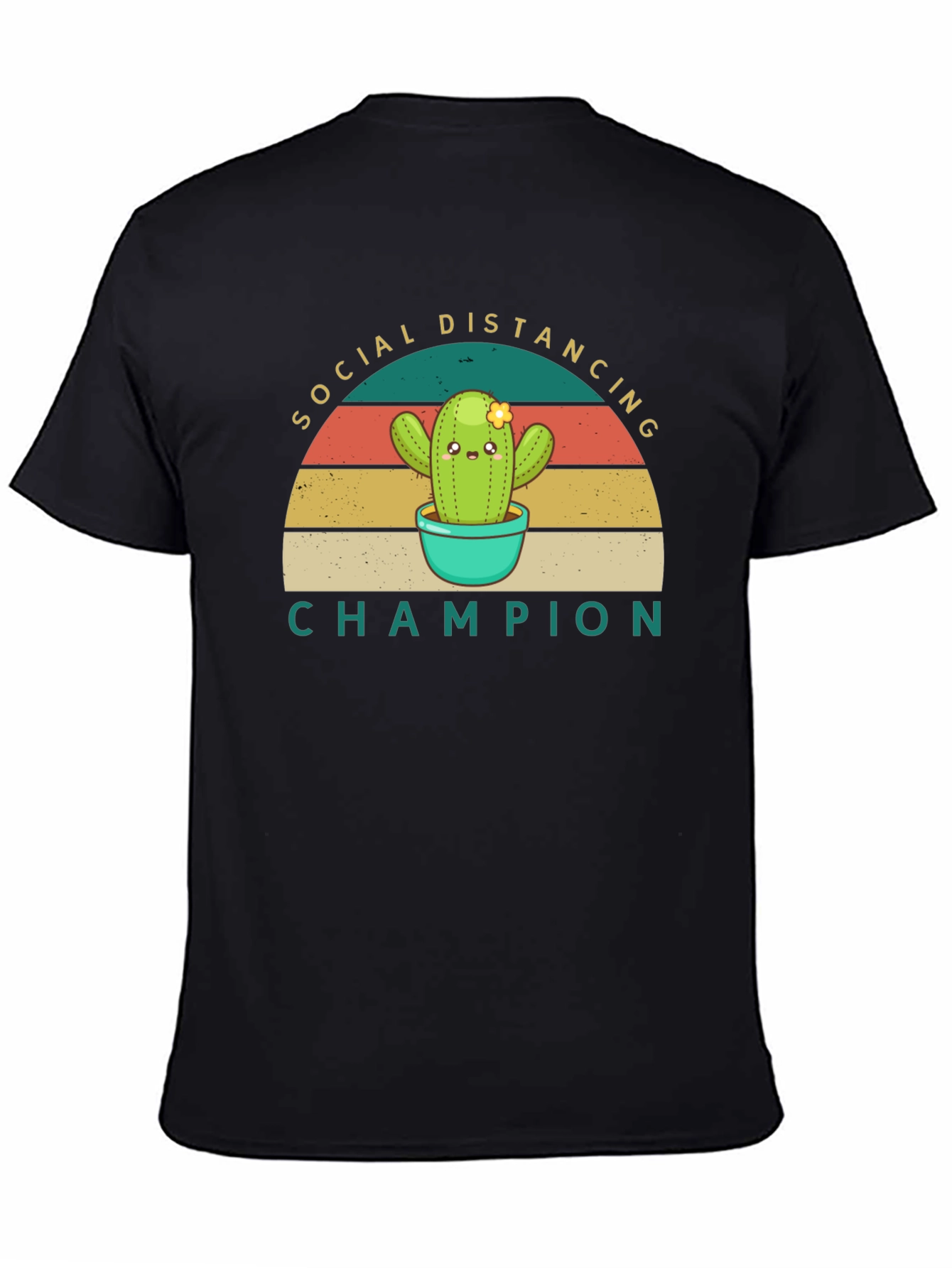 Black Social Distancing Champion Graphic Tee view 4