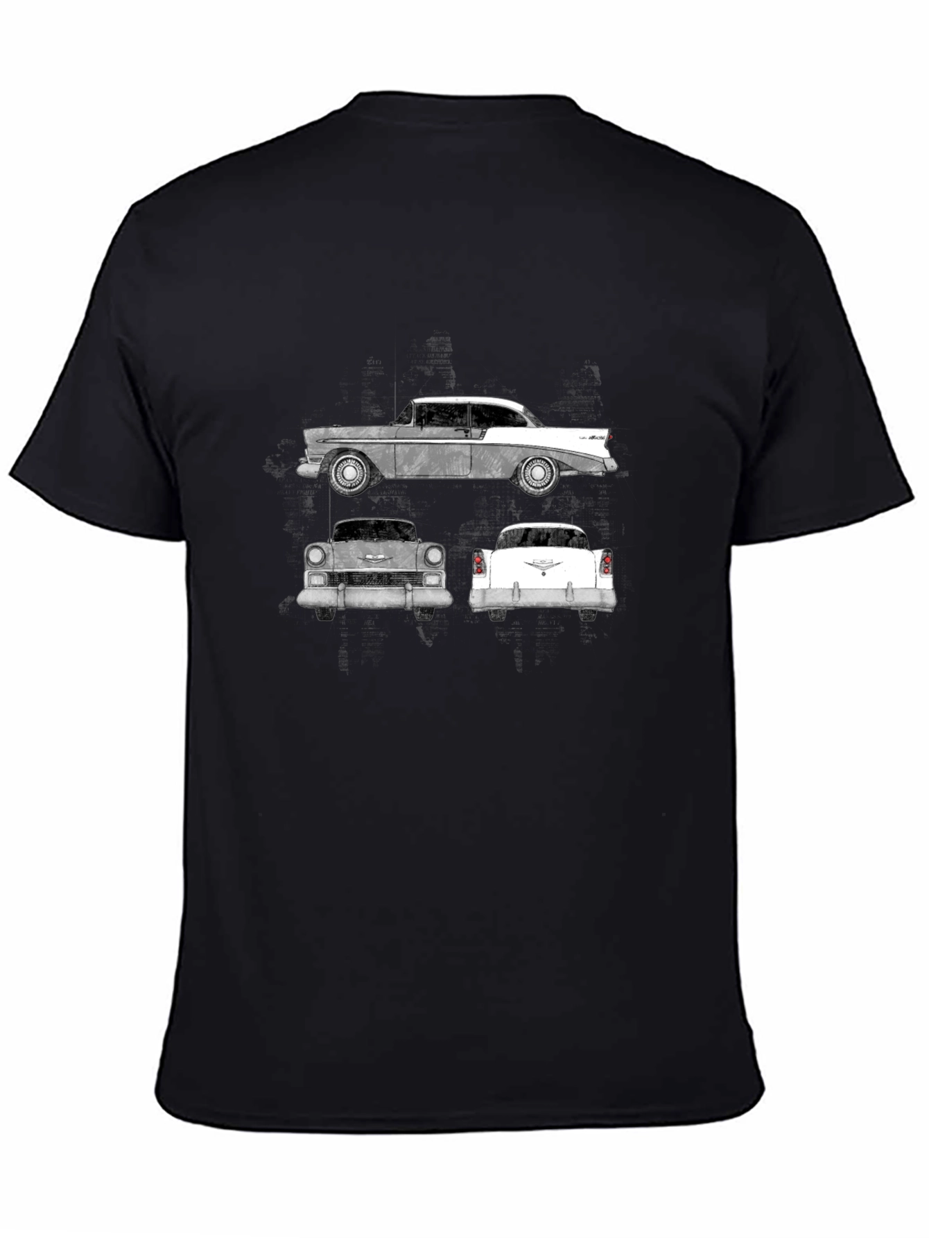 Black Classic Car Graphic Tee - Black Cotton view 4