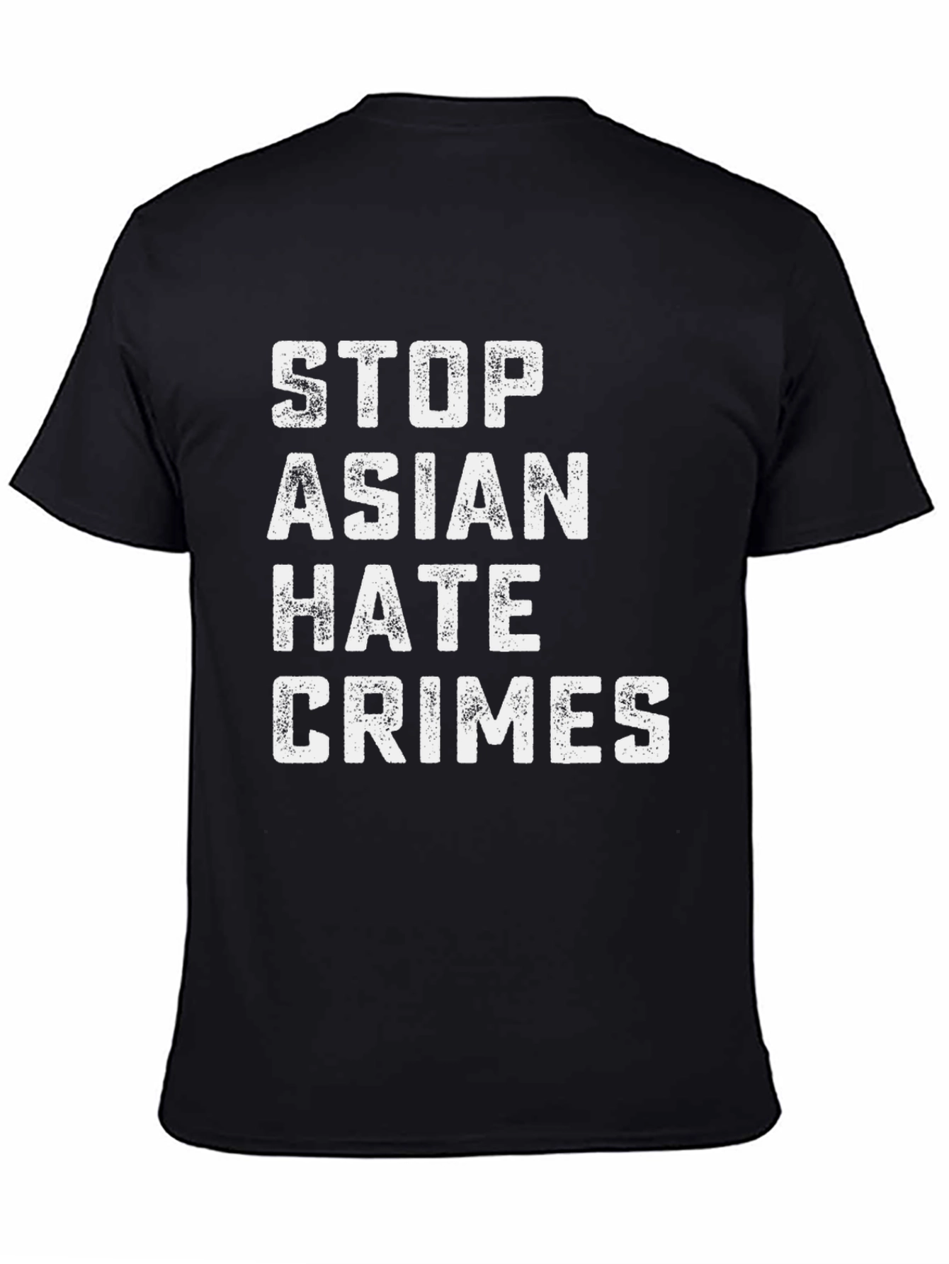 Black Stop Asian Hate Crimes Graphic Tee - Black Unisex view 4