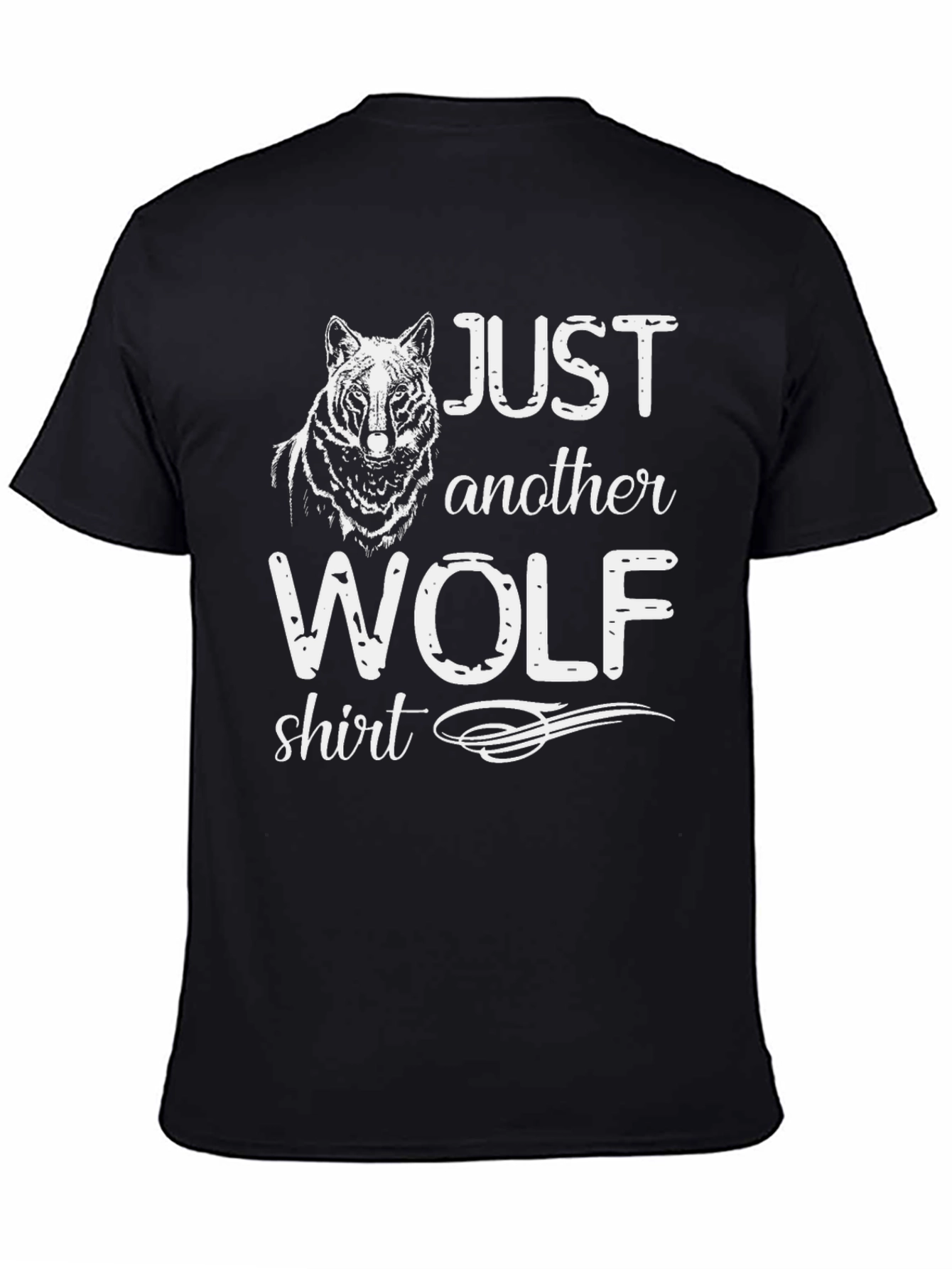 Black Just Another Wolf Shirt - Novelty Graphic Tee view 4