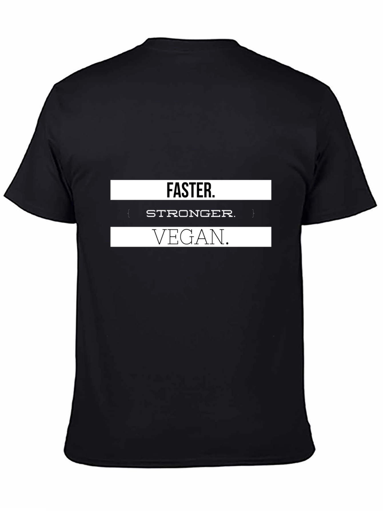 Black Vegan Stronger Faster T-Shirt - Black view 4