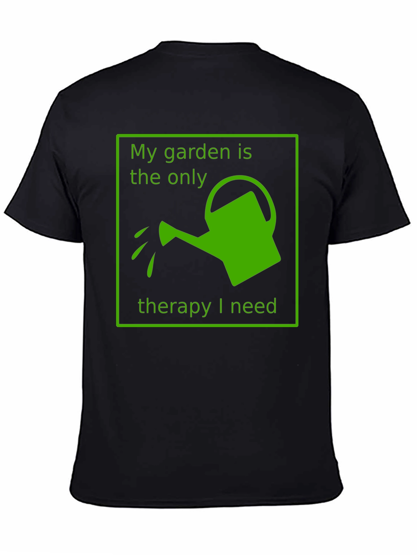 Black Gardening Therapy T-Shirt - My Garden is My Therapy view 4